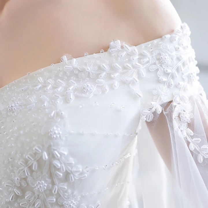 Fansmile Новое поступление винтажное кружевное свадебное платье Vestido De Noiva на заказ Плюс Размер Свадебные платья FSM-389F