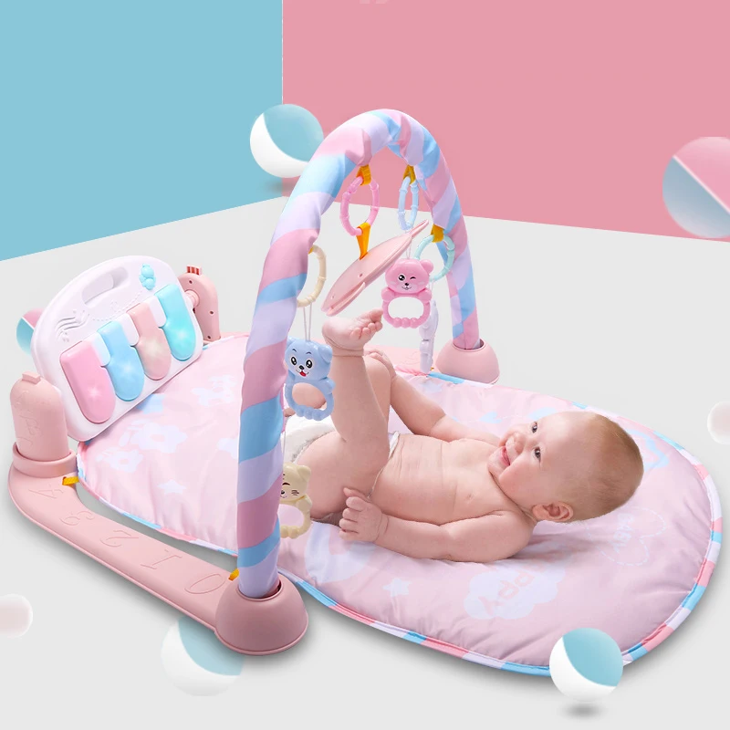 FBIL-Baby Игровой коврик Детский GymToys 0-12 месяцев мягкое освещение музыкальные погремушки игрушки для младенцев Brinquedos играть на пианино тренажерный зал