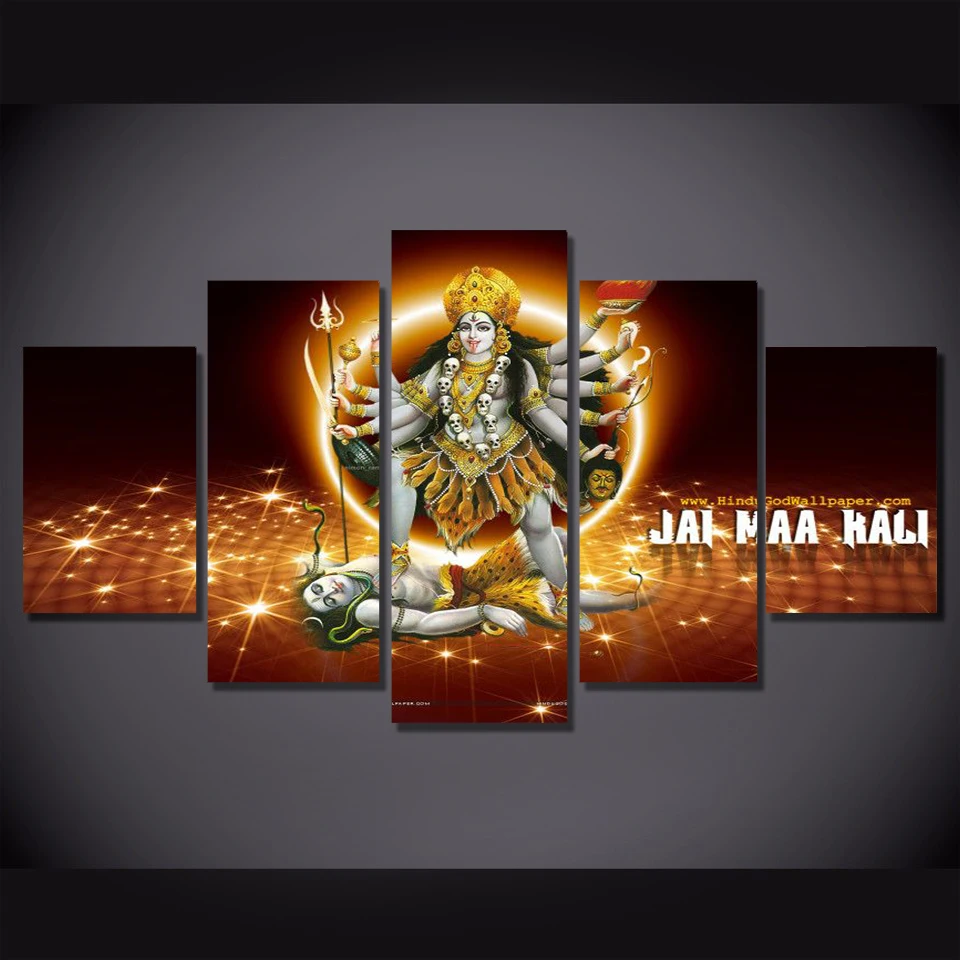 

Canvas Tableau Frame Poster Painting 5 Pieces/Pcs Hindu God Indian Modern Art Print Live Wall HD Decoration Modular Picture