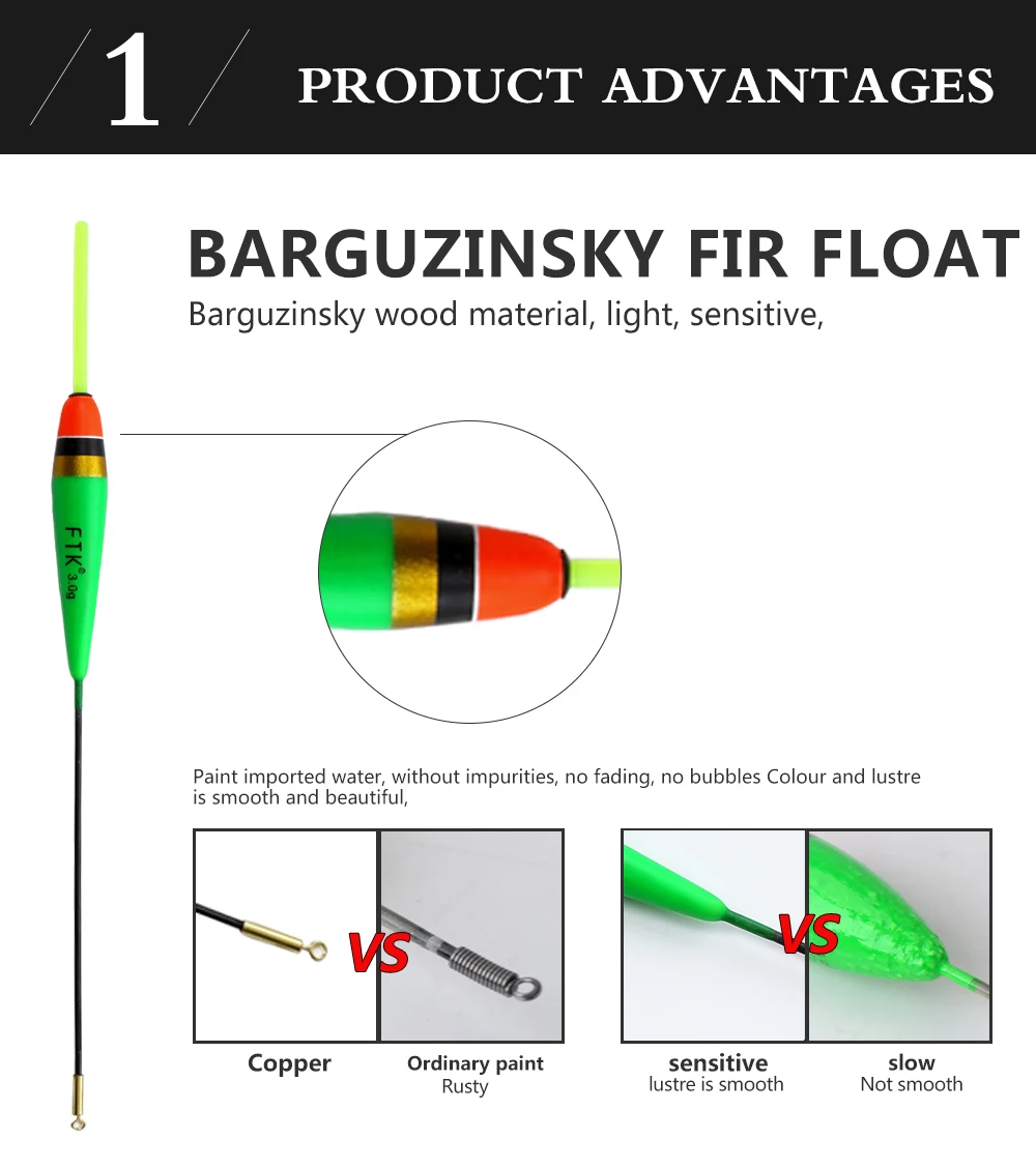 FTK 5 шт. 2 г, 3 г, 4 г Баргузинский пихтовый поплавок длиной 17,5 см-22,5 см поплавок для ловли на ловле с вертикальным буем поплавок, рыболовные снасти для ловли карпа