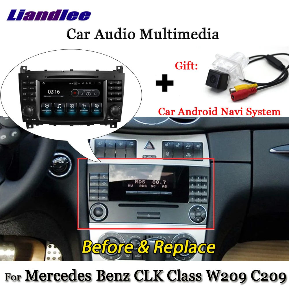 Liandlee Android 7.1 For Mercedes Benz CLK Class W209 C209 2005~2012 Radio TV Carplay Camera Wifi GPS Navi Navigation Multimedia-in Car Multimedia Player ...