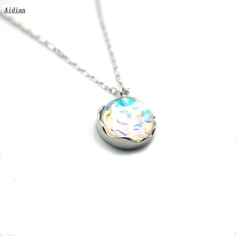 

925 silver Aurora necklace women jewelry crystal pendant pure silver accessories Valentine's gift