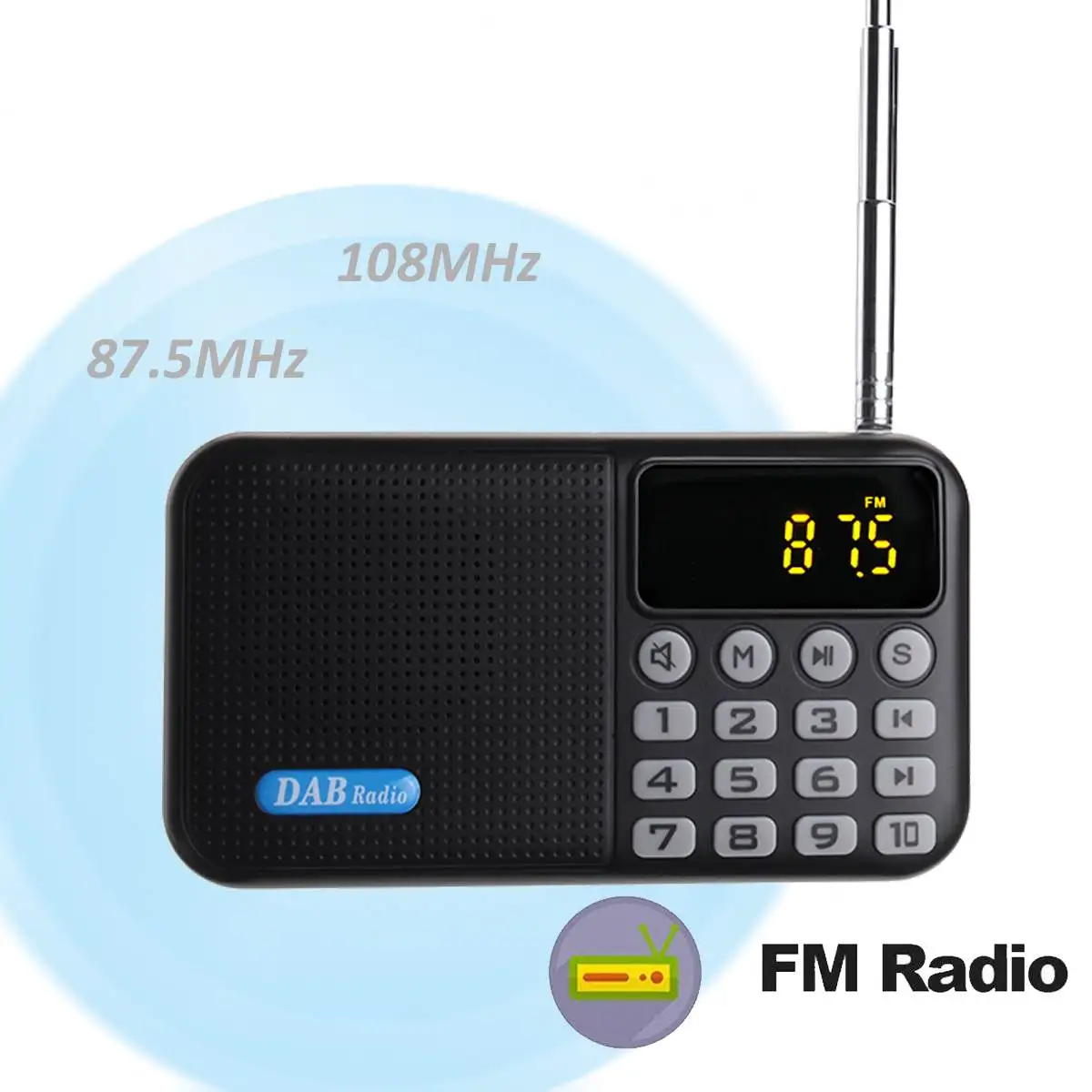 Портативный радио плеер приемник Цифровой DAB+ FM радио bluetooth стерео динамик открытый FM приемник музыкальный плеер с ремешком