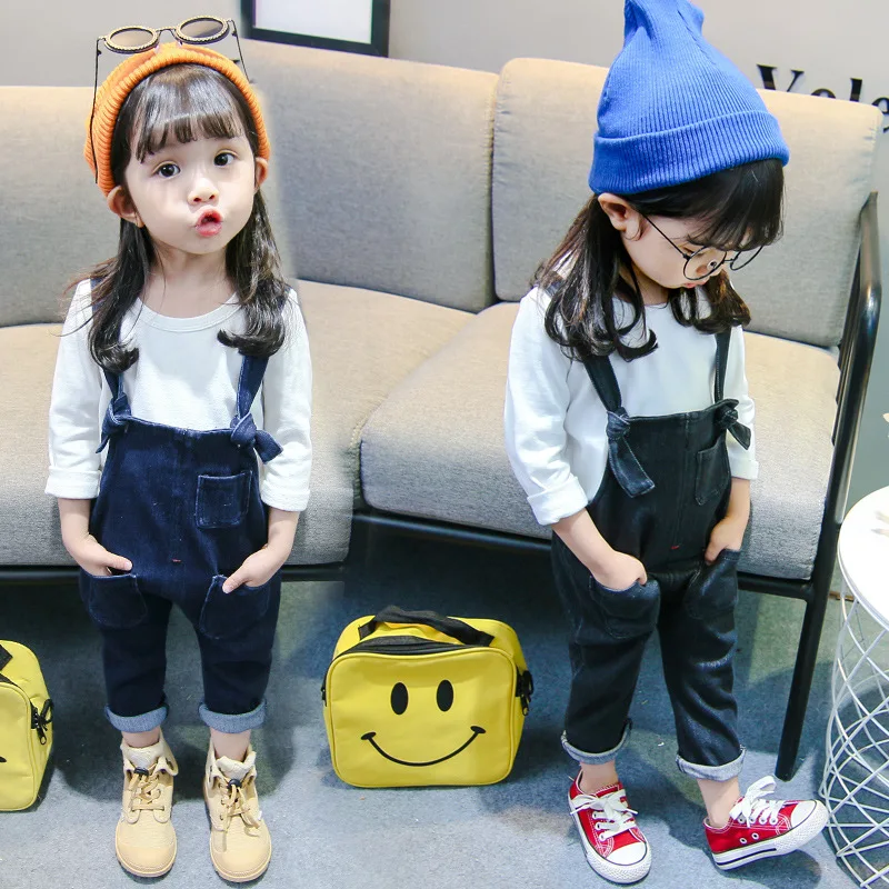 Spring Autumn Children Baby Denim Overalls Kids Jumpsuits For Girls And Boys 1-3 Years Toddler Jeans Pants