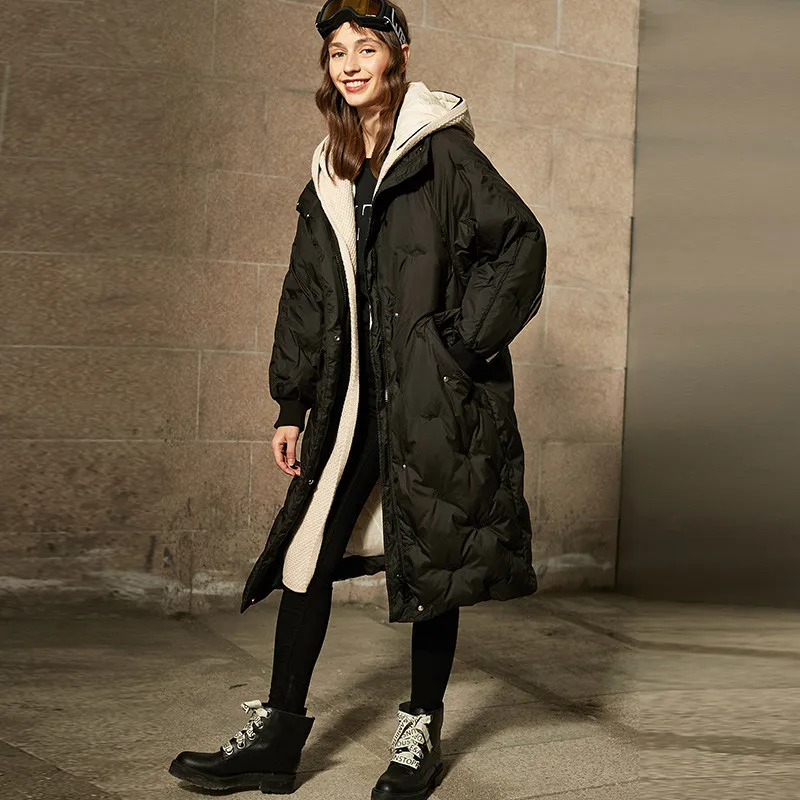Black Épais Canard Version pink Nouvelle Le228 Le Longue De Veste Qazxsw À Section white Lâche Hiver 100 blue Vers Bas 2018 Duvet Capuchon Extérieure Chaud Femmes Manteau Une OEUFwaSq