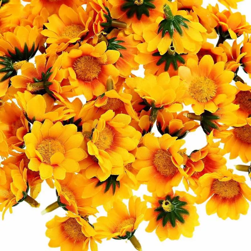 Silk-Mini-Yellow-Daisy-Artificial-Flower-Bouquet-Wedding-Party-Home-Decor-Scrapbooking-100Pcs-lot (3)