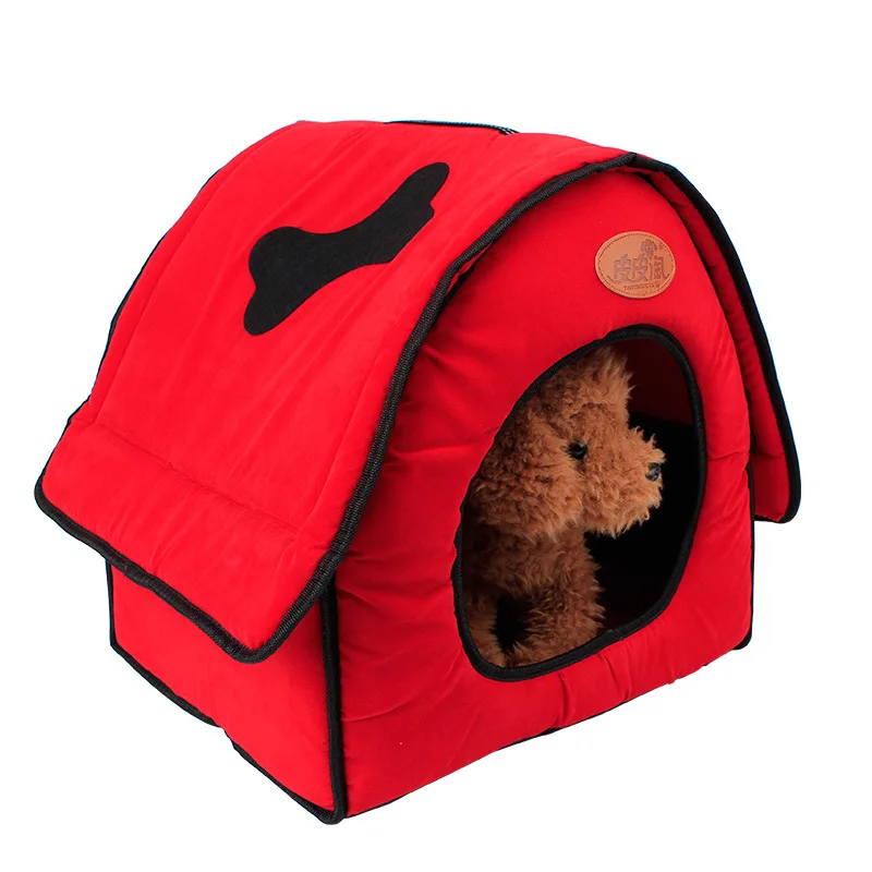 

Dog Bed Mats dog house small Half the bones flocking cloth pet Dog Cat house Dog Supplies Pet Products Accessories Wholesale