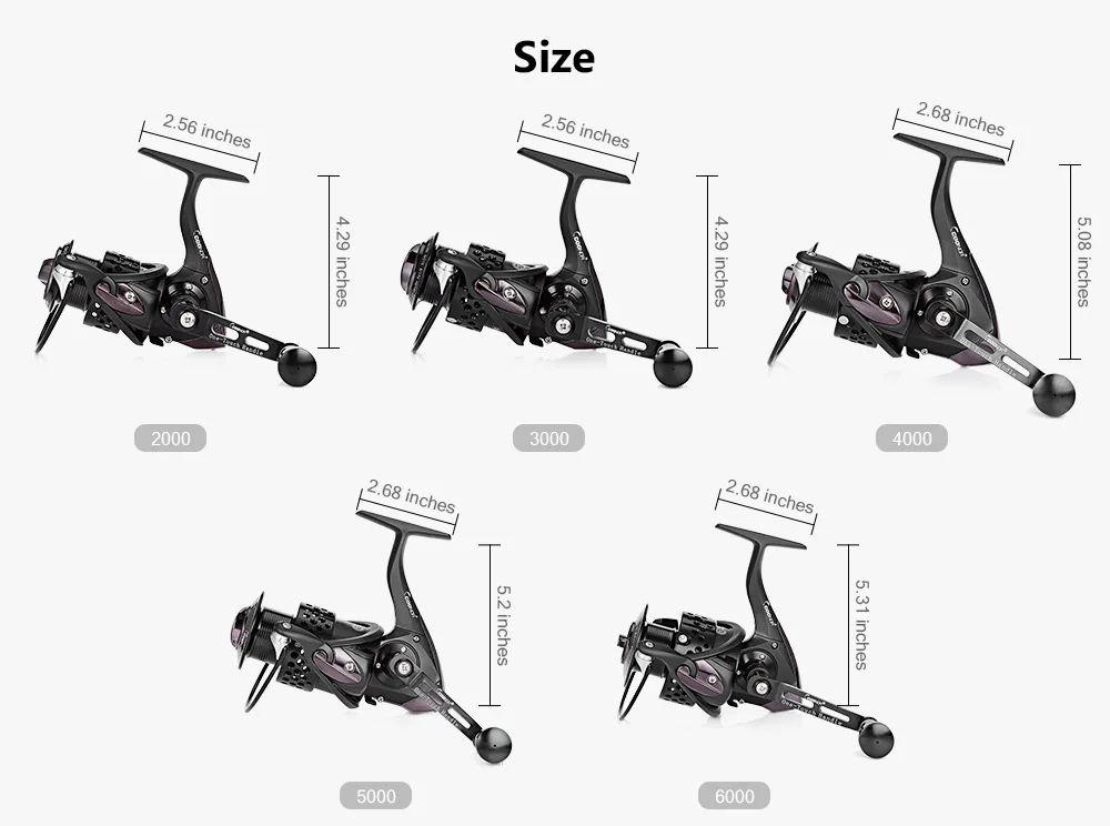 COONOR SA11 11 + 1BB 5.5:1 Lightweight Spinning Fishing Reel with Foldable Handle