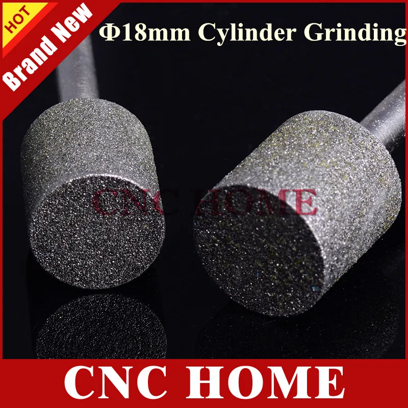 2pcs 18mm Diameter Diamond Grinding Burrs, Big Cylinder 6*18mm Dremel