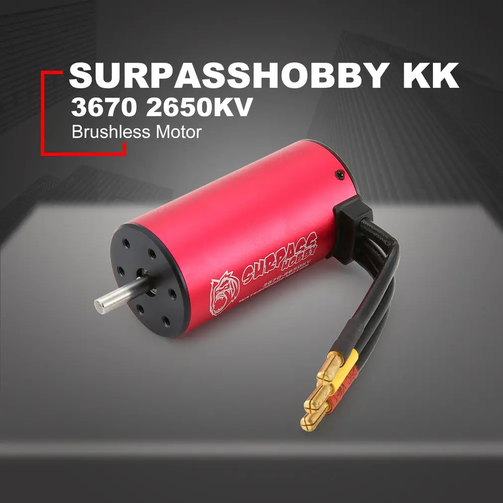 SURPASSHOBBY KK 3670 2650KV/2850KV Brushless Motor for GTR/Lexus 2S 1:10 3S 4S 1:8 RC Drift Racing Off-road Car Truck Sensorless