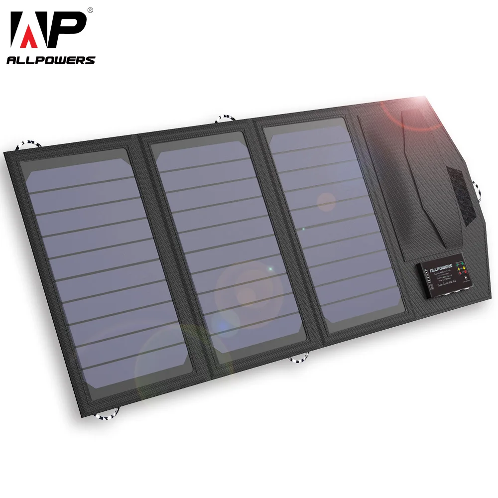  ALLPOWERS Solar Battery Charger Mobile Power Bank 6000mAh Portable 5V 15W Dual USB Travel Outdoors 