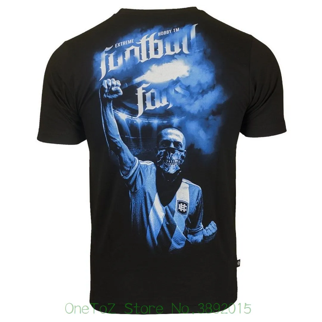 

100% Cotton Short Sleeve O - Neck Tops Tee T-shirt Extreme Hobby Footballer Fans Hooligans 100% Cotton Print Blue