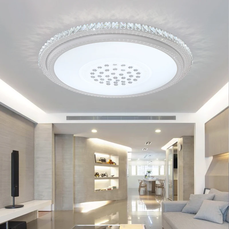

Crystal ceiling lights For Living room Bedroom Kitchen Dining room Light luminaria Round White bathroom ceiling led lights