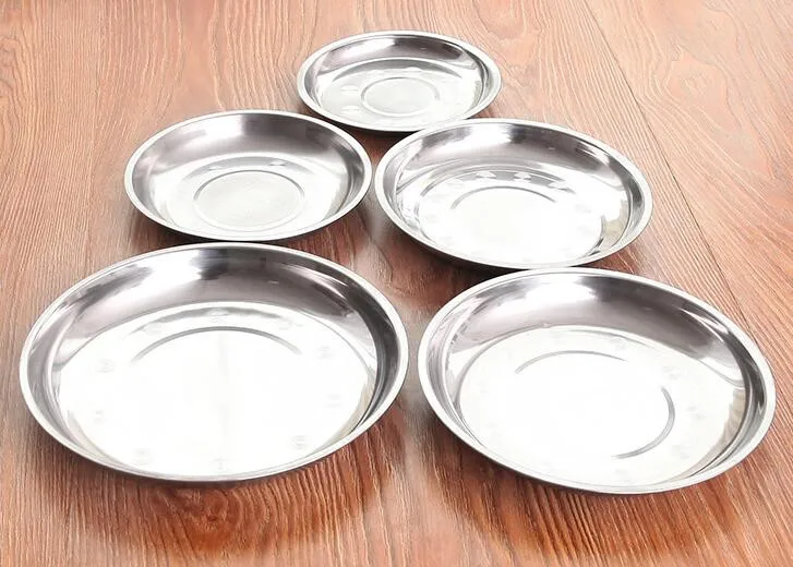 5 шт./партия, диск пластины из нержавеющей стали, плоская тарелка для столовых приборов, тарелка для посуды, тарелка для гриля