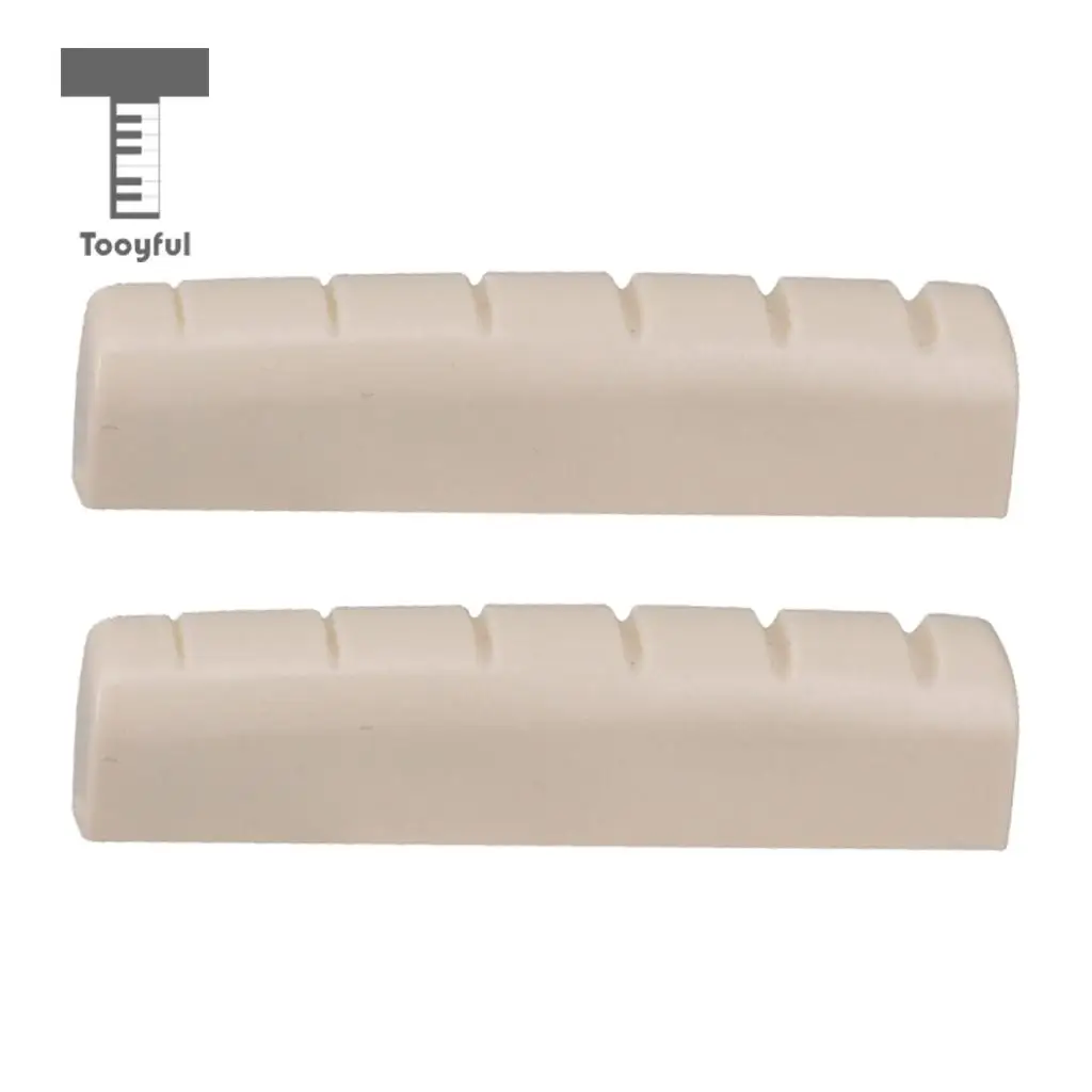 2 Pieces Left Handed Acoustic Guitar Nut Slotted for Guitar Parts Accessories 44x6x9.8-9mm