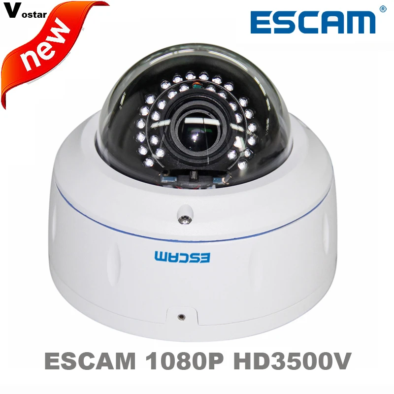 Escam HD3500V Onvif 2MP 1080P support POE H.264 Wireless Outdoor IP camera IP66 Waterproof Vandal-Proof IR Dome Camera