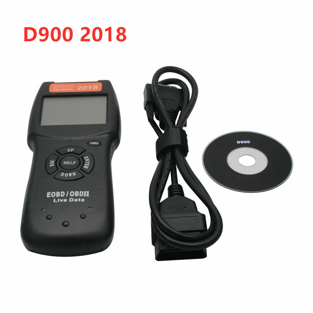 Новейший 2018 Версия D900 EOBD OBD2 сканер универсальный CANBUS Live Data DTC считыватель кодов