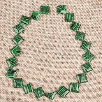 

Perfect shape and Regular size The cube Rule Dark Green with black stripes 14*14*5 MM Synthesis Malachite Stone bead