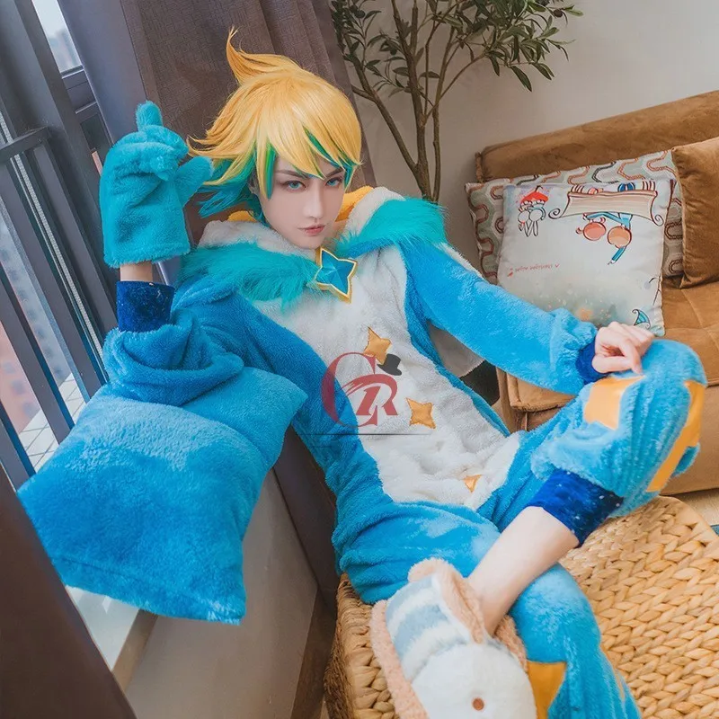 

League Of Legends LOL Cosplay Ezreal Costume The Prodigal Explorer Game Adult Male Pajama Star Guardian Halloween Winter Cosplay