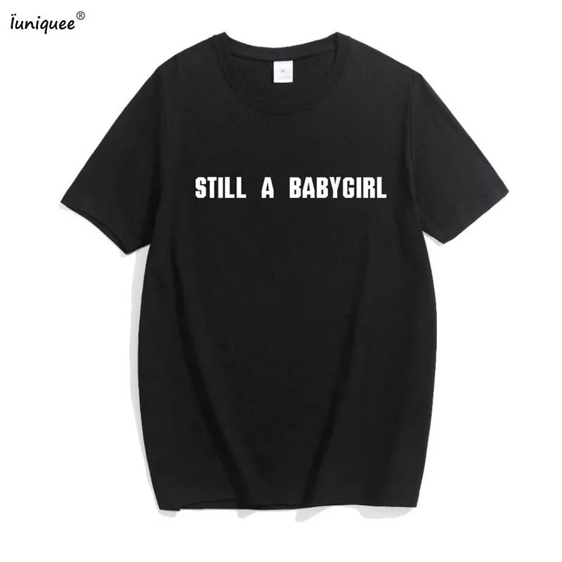 Funny T shirt 2017 Women Designer Letter Still A Babygirl Printed Summer Pink Shirts Large Size 