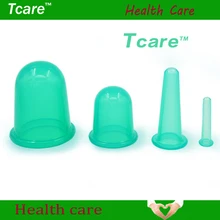*Tcare 4Pcs/Set Body Beauty Silicone Vacuum Cupping Cups Neck Face Back Massage Cupping Cups Relax Full Body Massage Health Care