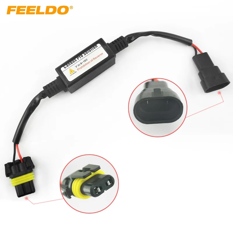 

FEELDO 1PC Car Warning Canceller Capacitor Error Free Load Resistor LED Canbus Decoder for 9006 Fog light #HQ4303