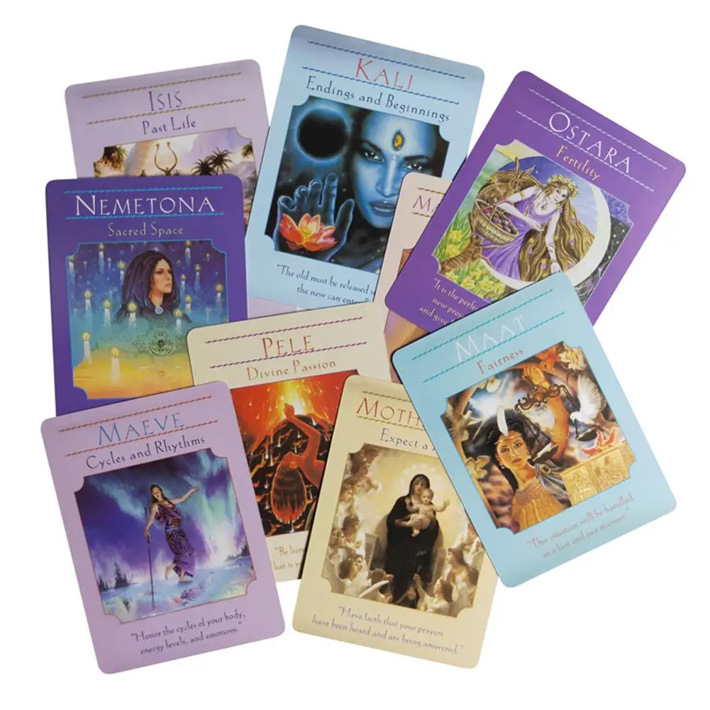 

4 Style English Beauty Oracle Cards Mysterious Fortune Tarot Cards Game Energy Wisdom Universe Goddess For Divination Fate Card