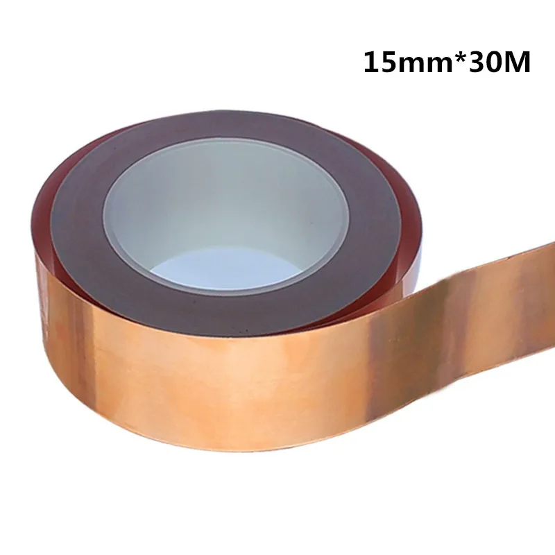 15mm X 30M*0.05mm Single Conductive Copper Foil Tape Copper Strip High