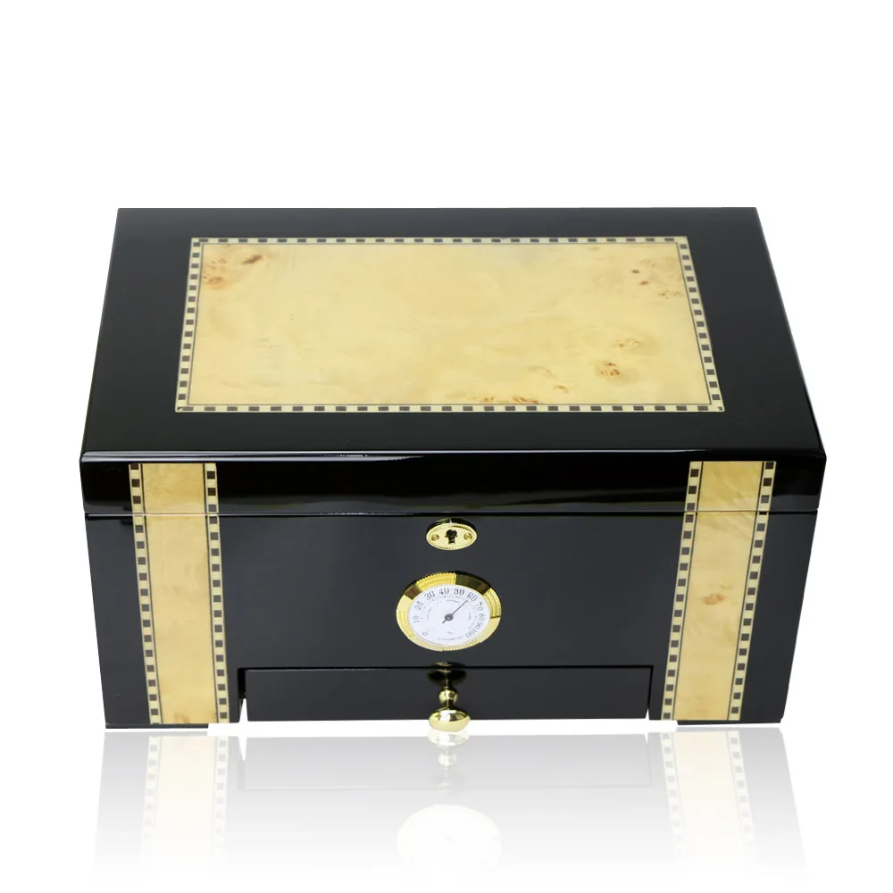 100ct Cigar humidor box with drawer Luxury Handicraft Wooden Boxes