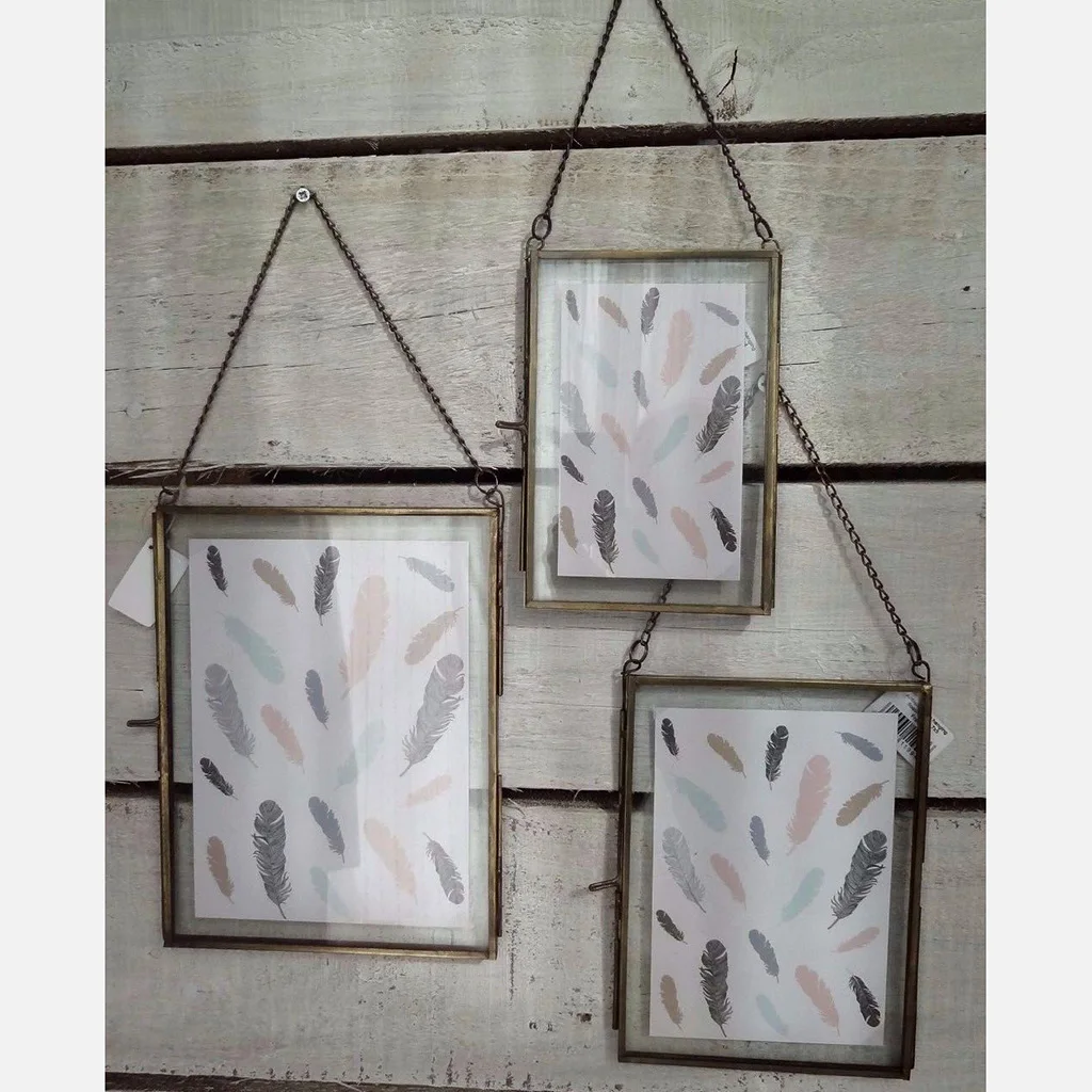 4 x 6 Inches Glass Photo Frame, Double Sided Clear Photo Frames for DIY Feathers or Pressed Leaves, Flowers Sample Gift