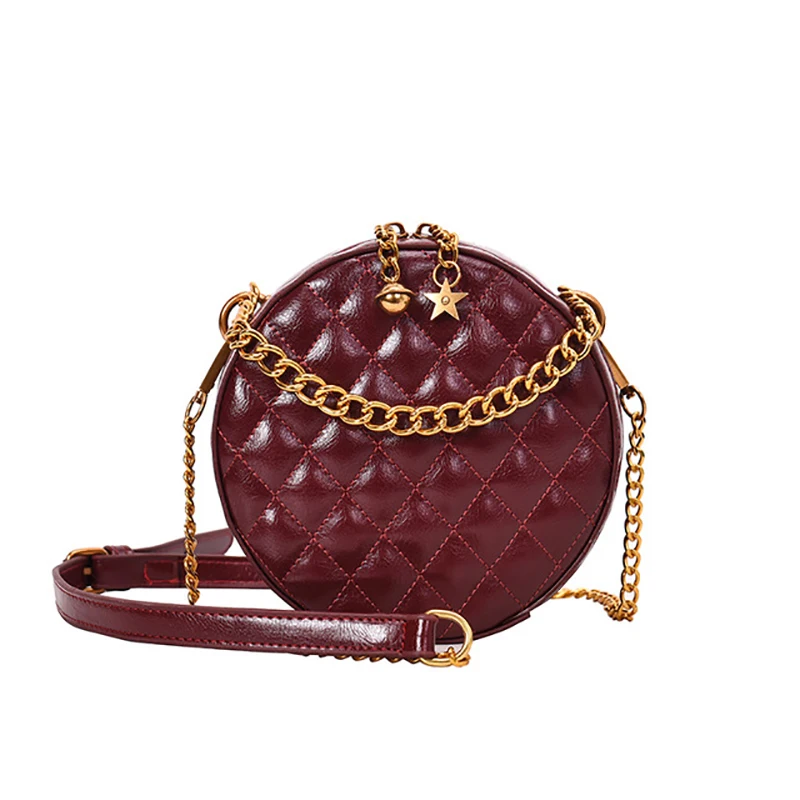 

Mini solid color retro female shoulder bag wild fashion trend round PU leather Korean version of the woman Messenger bag