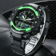 OHSEN Цифровые кварцевые спортивные наручные часы мужские ЖК-Сигнализация 50 м Дайвинг силиконовый ремешок зеленый Модный крутой мужской часы montre homme