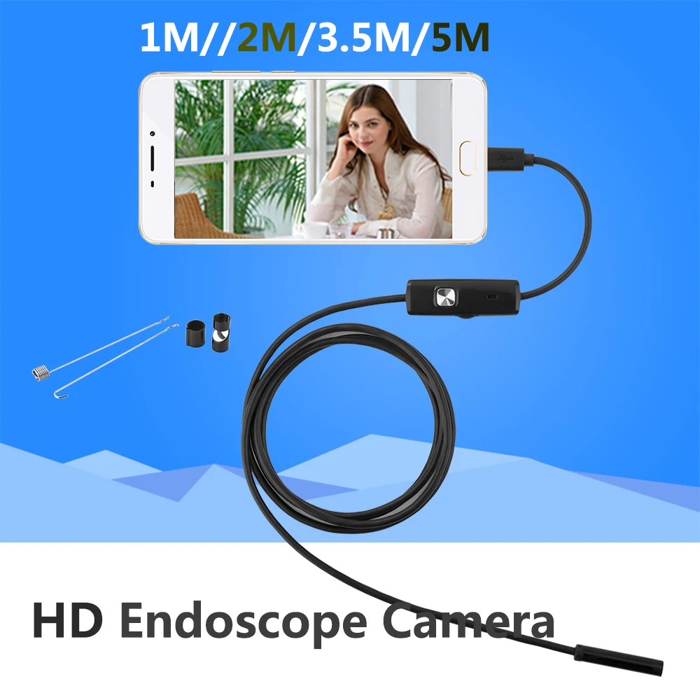 Endoscope 5.5mm Lens Endoscope USB Android Camera 1M 2M 3.5M Waterproof