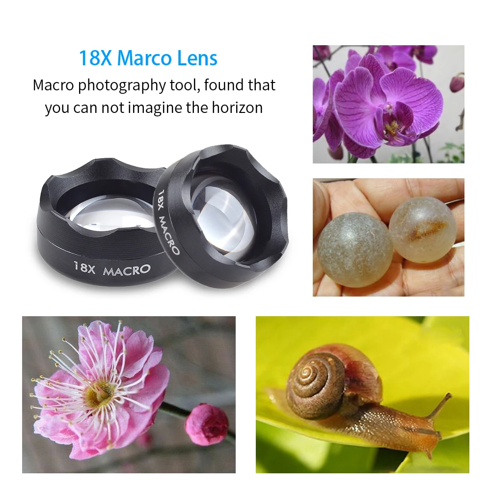  APEXEL Professional photography Macro Lens HD 18X macro mobile phone lens for iPhone 6 7 Xiaomi And