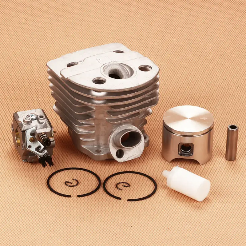 

46 mm Cylinder Piston kits+ Walbro Carburetor +Fuel Filter For Husqvarna 55 51 Chainsaw Carb # 503281504