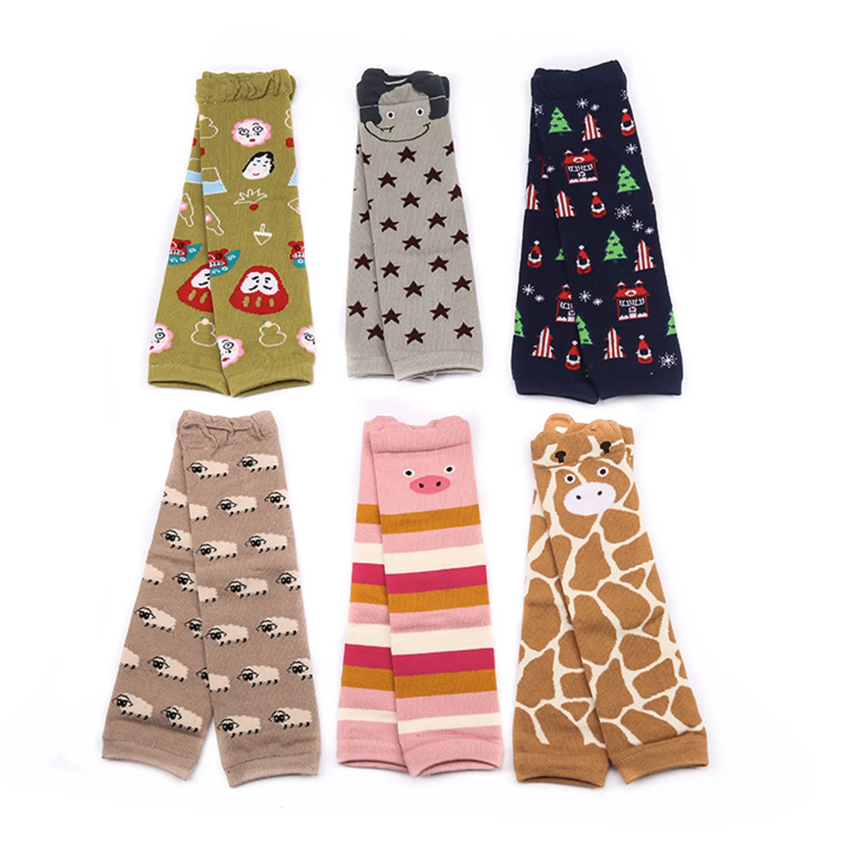 

Baby Cotton Leg Warmers Kids Safety Crawling Infants Toddlers Baby Knee Pads Protector Leg Warmers Animal Print