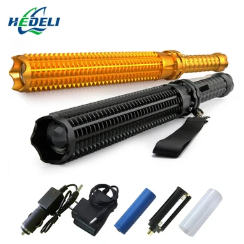 

zoom Telescopic led flashlight xml t6 lanterna torch self defense flash light militar lamp waterproof18650battery electric torch