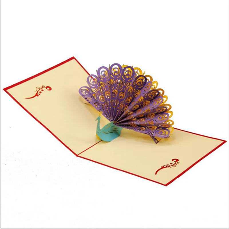 Buy Laser Cut Peacock 3D Pop Up Cards Greeting