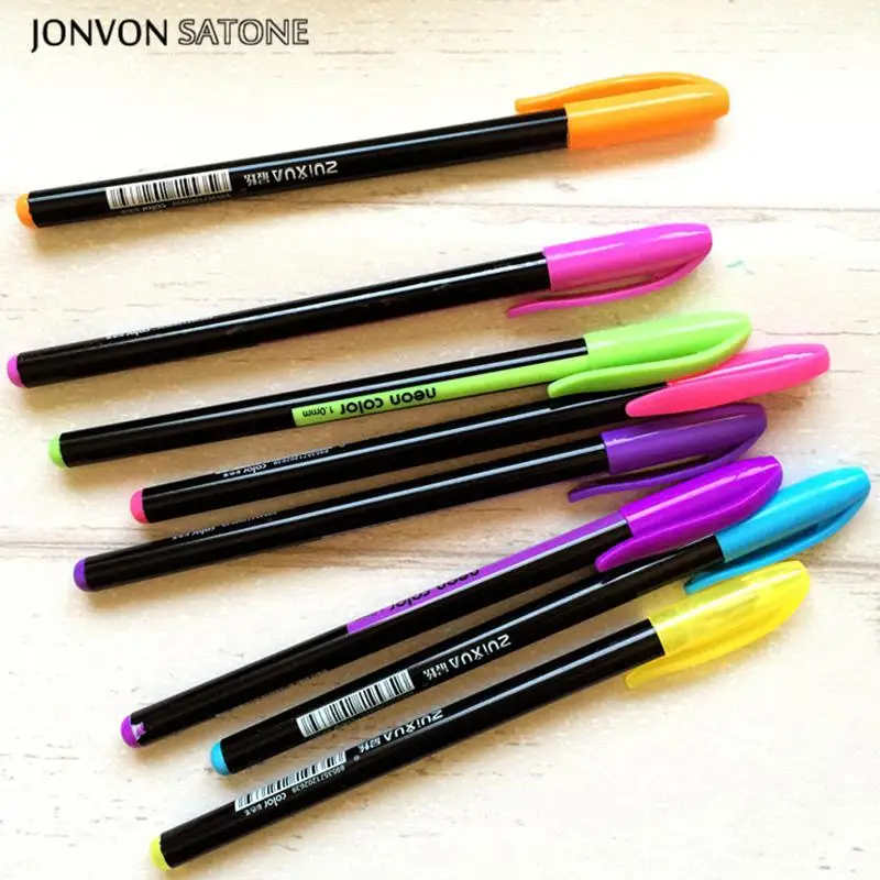 Jonvon Satone 48 색 펜 기능 펜 그림 용품 편지지 그리기 마커 펜 Escolar 쓰기 젤 학교 용품