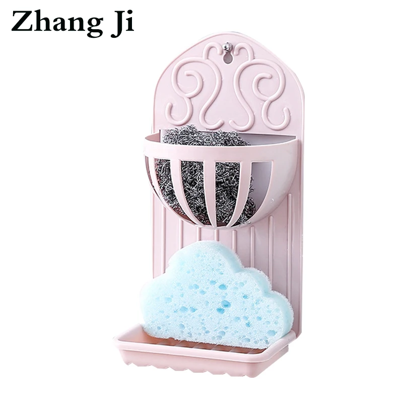 

Zhang Ji Double Tier Bathroom Soap Dish 2 Colors Wall Mounted Storage Shelves Drain Design Quality Plastic Sponge Holder