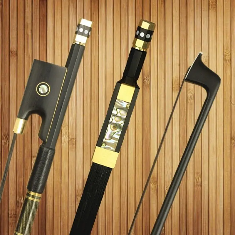 

1pcs carbon fiber 4/4 violin bow copper parts black horese hair full size