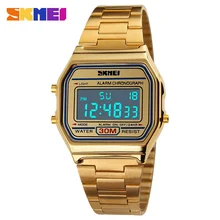 SKMEI Роскошные повседневные мужские часы модные спортивные цифровые наручные часы 30 м Водонепроницаемые Chrono из нержавеющей стали мужские часы Relojes