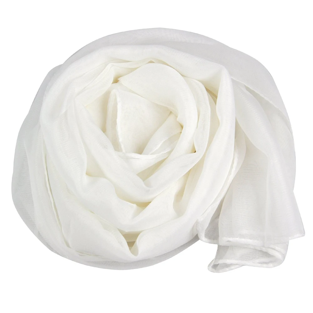 

Fashion Ladies White Soft Long Large Chiffon Scarf Neck Head