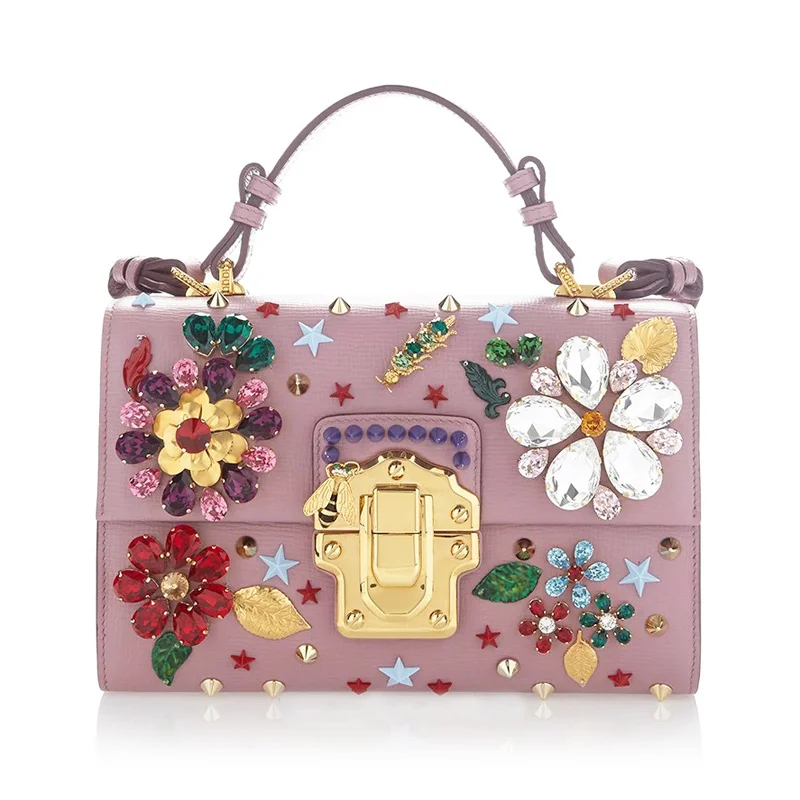 

European style luxury diamond small tote handbag bag Brand design novelty spring summer lady single shoulder bag part clutch bag