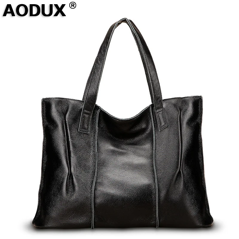 AODUX Grote Capaciteit 2 Size 9 Kleur Echt Echt Lederen Vrouwen Schoudertassen Handtassen Dames Satchel Boodschappentas Portemonnee Sack AODUX Grote Capaciteit 2 Size 9 Kleur Echt Echt Lederen Vrouwen Schoudertassen Handtassen Dames Satchel Boodschappentas Portemonnee Sack