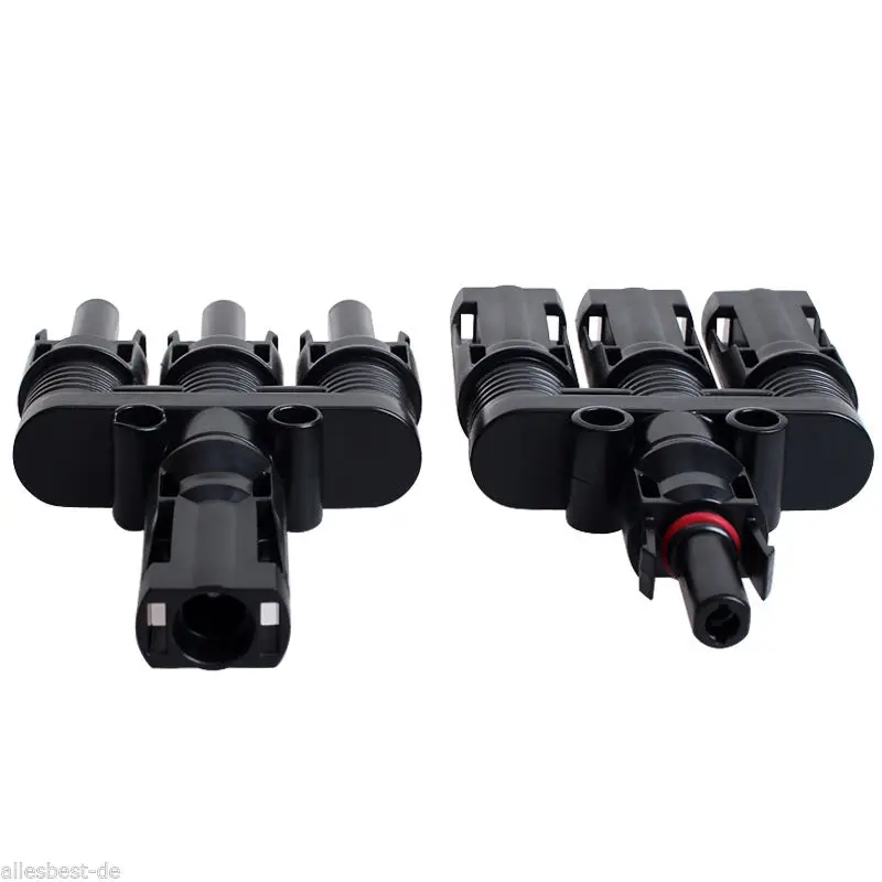 

1 Pair 1000V DC/ UL600V DC MC4 3 Branches Solar Panel PV Connectors  20A-30A VE829 T45