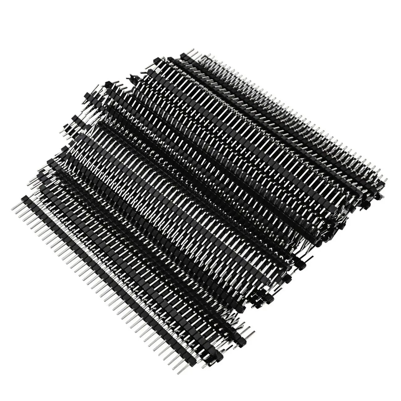 

SHGO HOT-100pcs Male Header Pins, Straight Single Row 40 Pin 0.1 Inch (2.54mm) Male Pin Header Connector PCB Board Pin Connect
