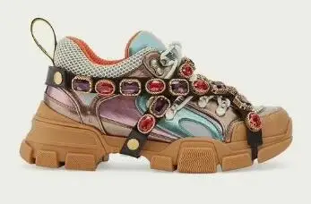 Роскошные мужские кроссовки с украшением в виде кристаллов; брендовые разноцветные Сникеры на платформе ручной работы; женская кожаная обувь на шнуровке - Цвет: as show