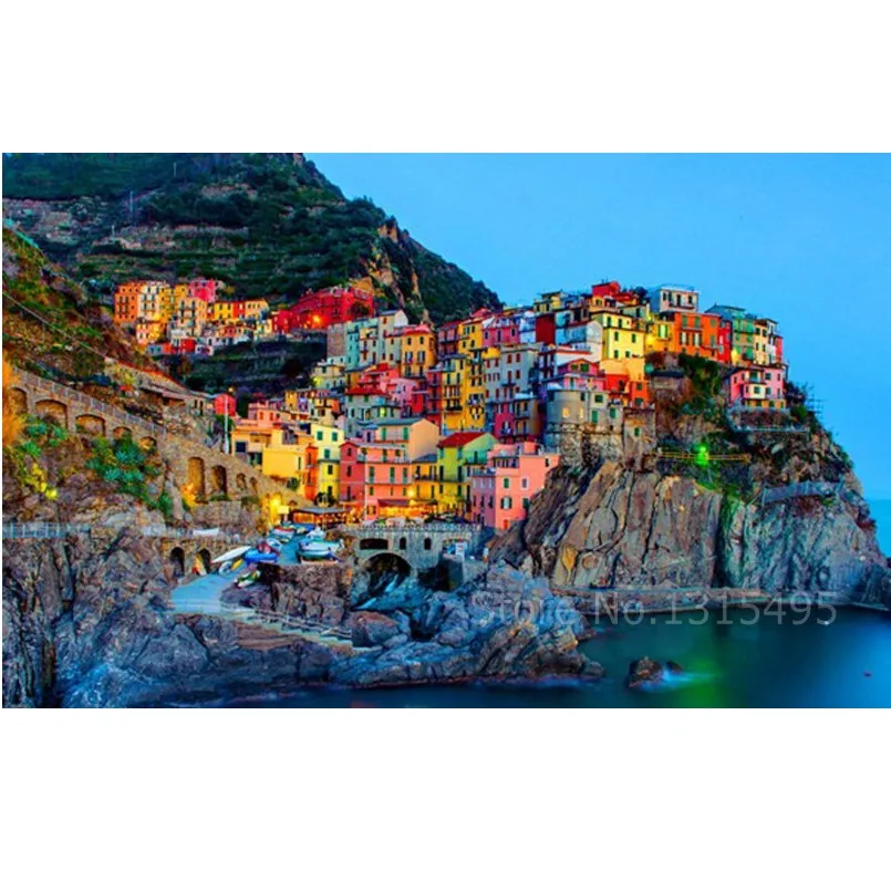 

New diamond embroidery landscape painting 40*30cm cross stitch 5d rubik cube round diamond art mosaic painting sticker N018