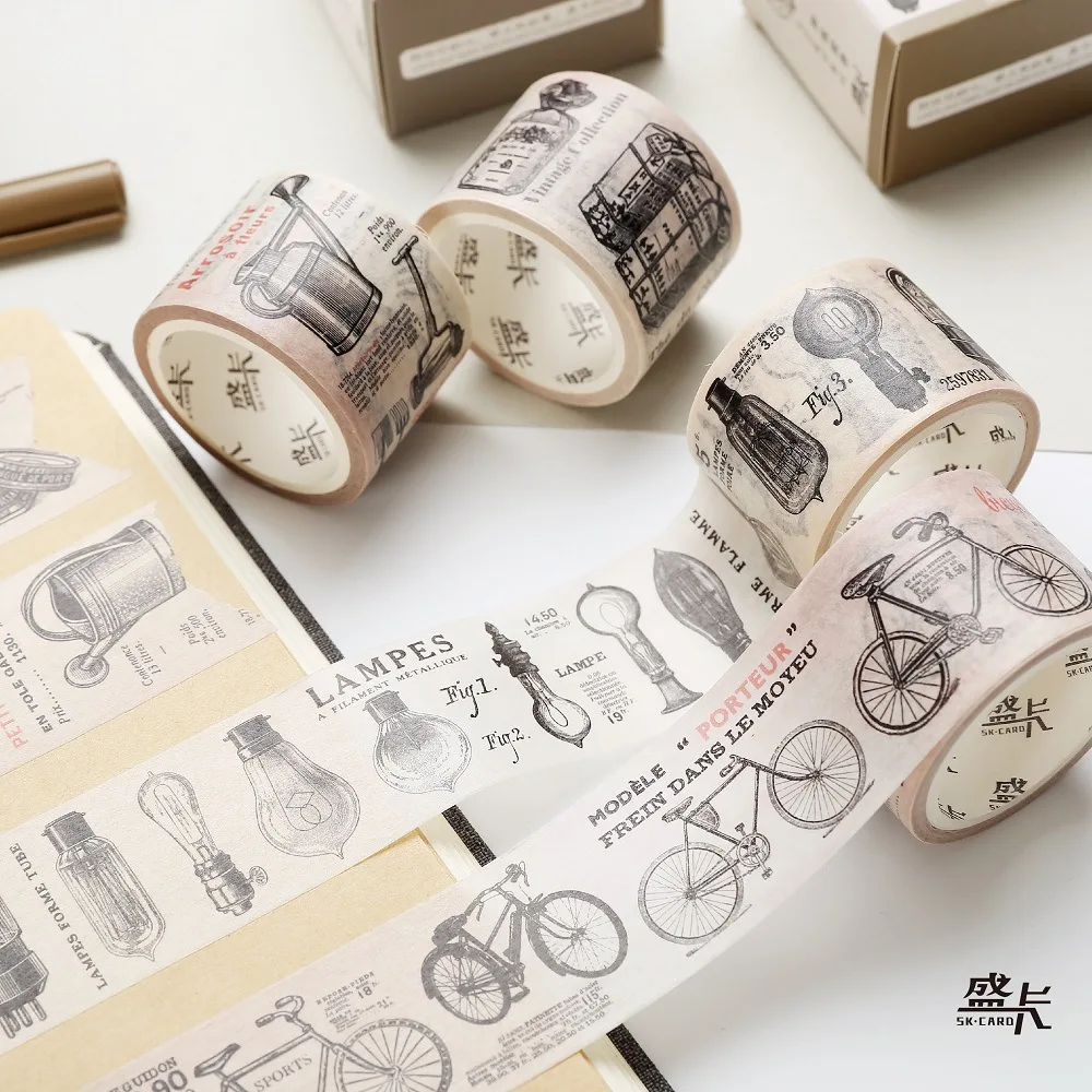 3 cm Wide Bicycle Light Bulb Garden Tools Canned Washi Tape Adhesive Tape DIY Scrapbooking Sticker Label Masking Tape 3 cm Wide Bicycle Light Bulb Garden Tools Canned Washi Tape Adhesive Tape DIY Scrapbooking Sticker Label Masking Tape